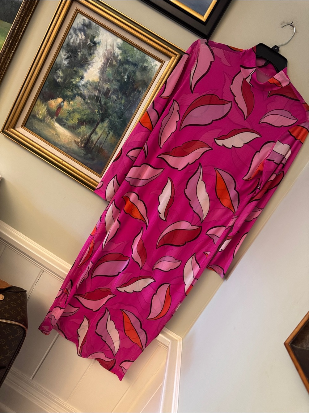 Sammy B Target Black History Month Collab Vibrant Pink Leaf-Print Midi Dress XL